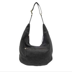 NWT Black Hobo Shoulder Bag Joy Susan Rochelle Faux Suede Crescent Hobo Bag